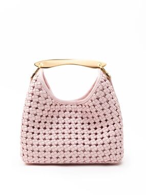 Elleme Small Boomerang Woven Leather Pink